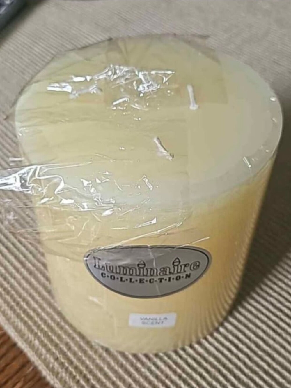 Luminaire Collection 3-Wick Pillar Candle, Vanilla scented, 6x6 inches - NEW!